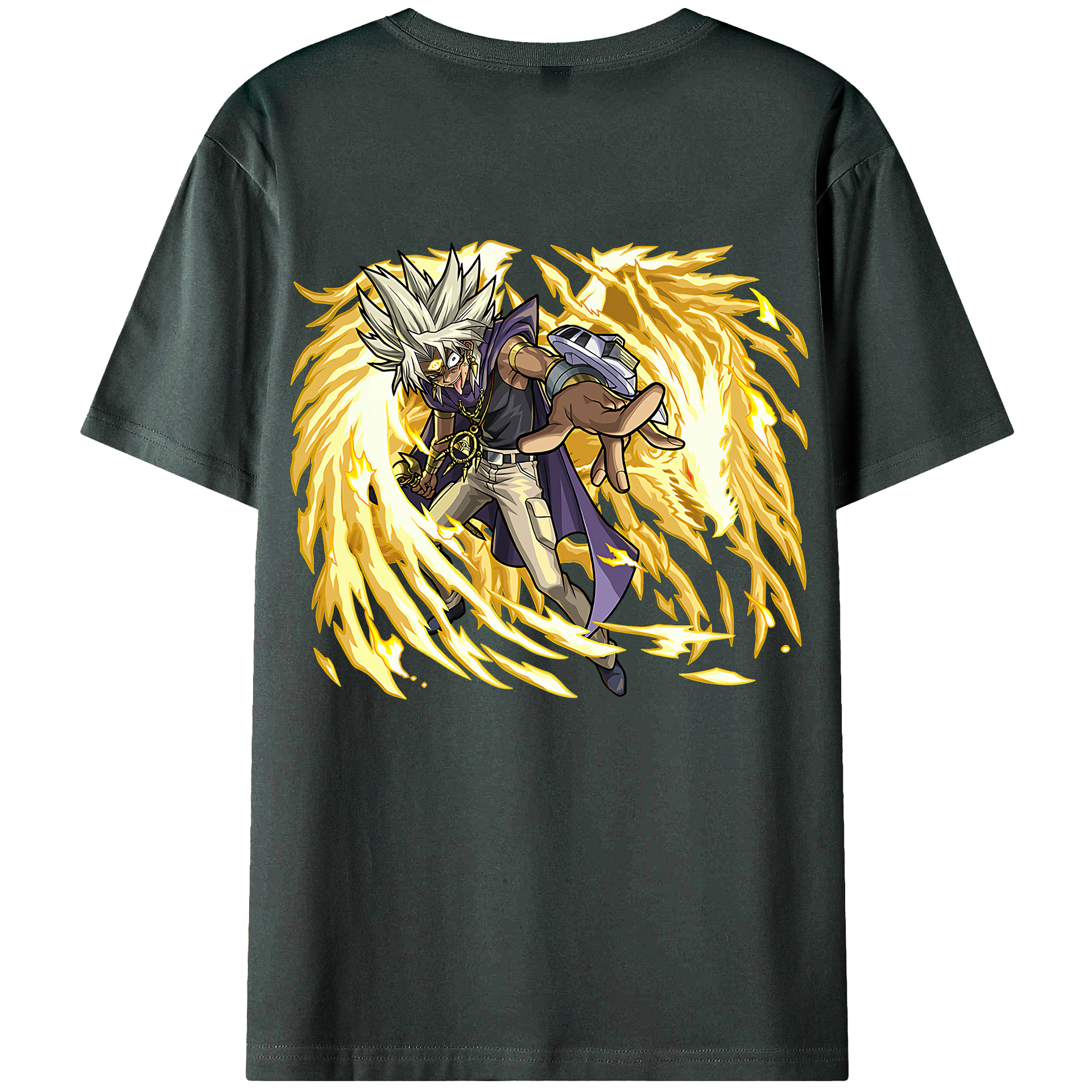 （画像用） 遊☆戯☆王 Yu-Gi-Oh! 綿100％ メンズ半袖Tシャツ（バックプリント） 通気性